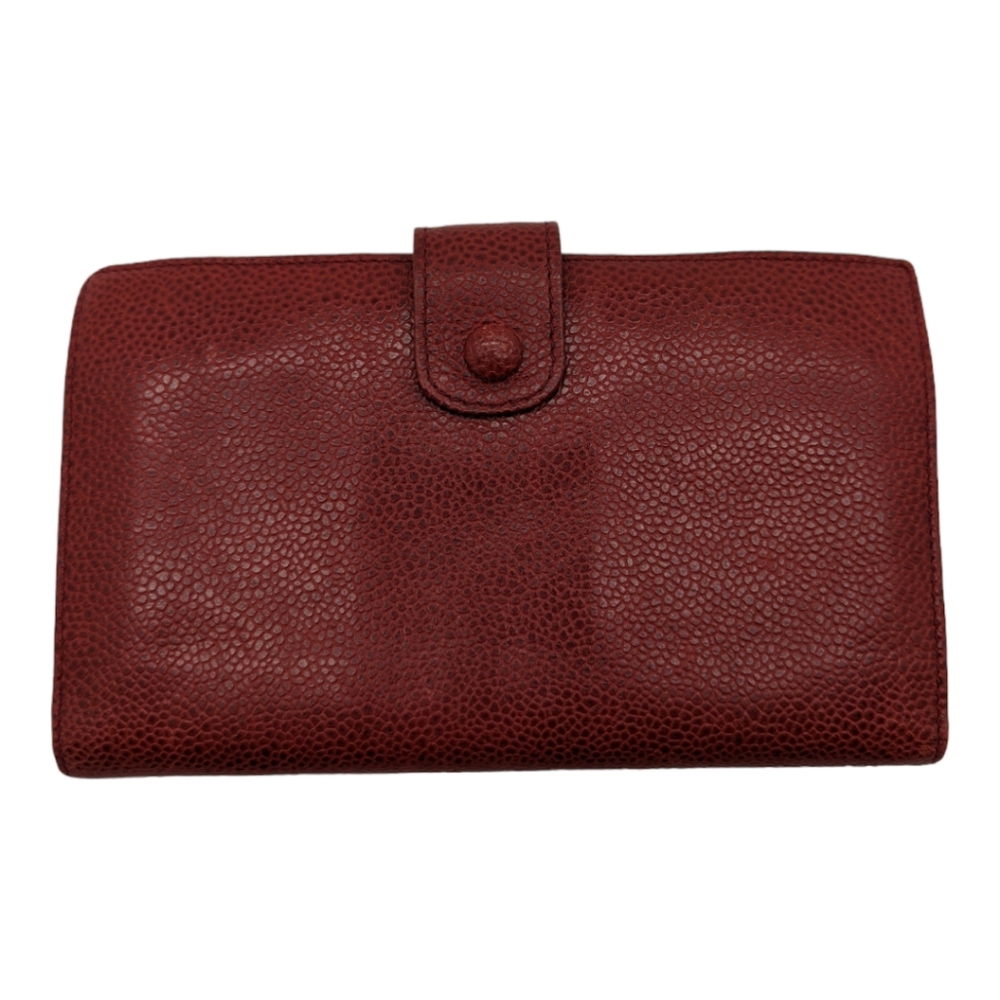 Chanel Caviar Leather Red/Burgundy Wallet - Picture 4 of 8